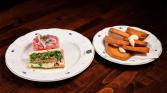 Beef tenderloin tartare with roasted turkey bone and garlic toast